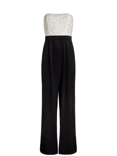 Alice + Olivia BERNA EMBELLISHED BUSTIER WIDE LEG JUMPSUIT