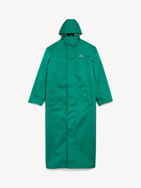 BALENCIAGA Men's Techwear Long Windbreaker in Green