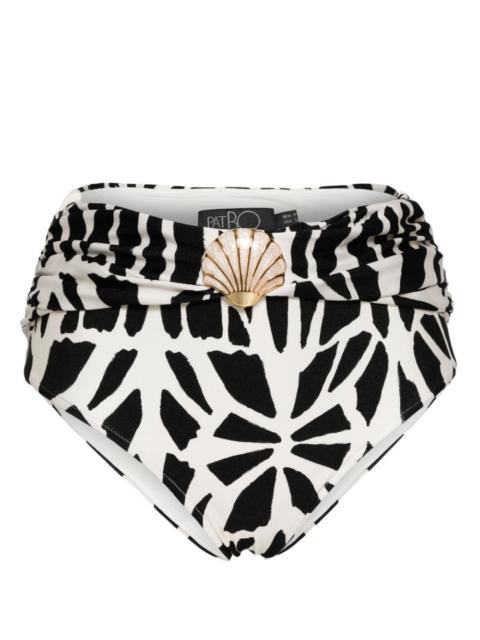 PatBO Seashell high-waist bikini bottom