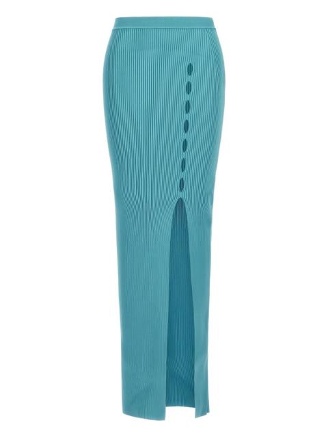 Roberto Cavalli ribbed side-split long skirt