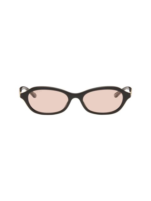 GUCCI Black Oval-Frame Sunglasses