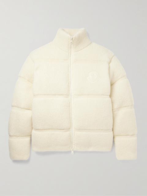 Moncler Logo-Appliquéd Quilted Knitted Down Jacket