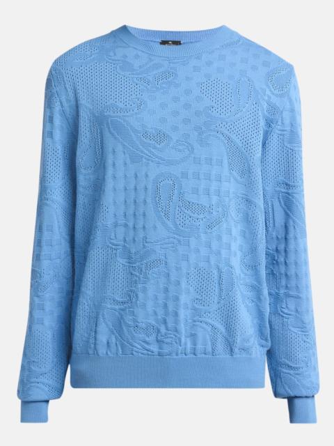 Etro Men's Cotton Tonal Paisley Crewneck Sweater