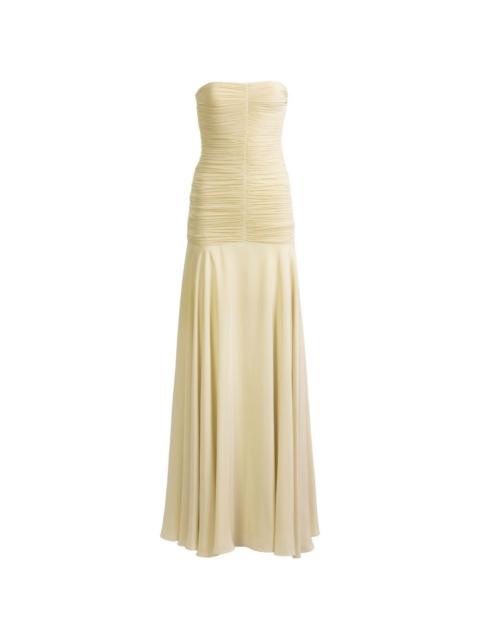 SILVIA TCHERASSI Norma ruched strapless maxi dress