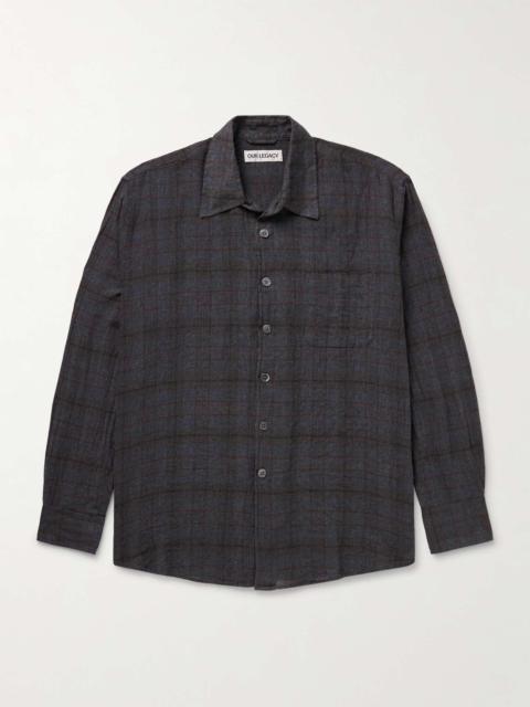 Our Legacy Above Checked Cotton-Blend Voile Shirt