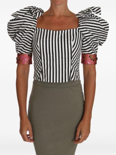 Dolce & Gabbana striped puff-sleeve top