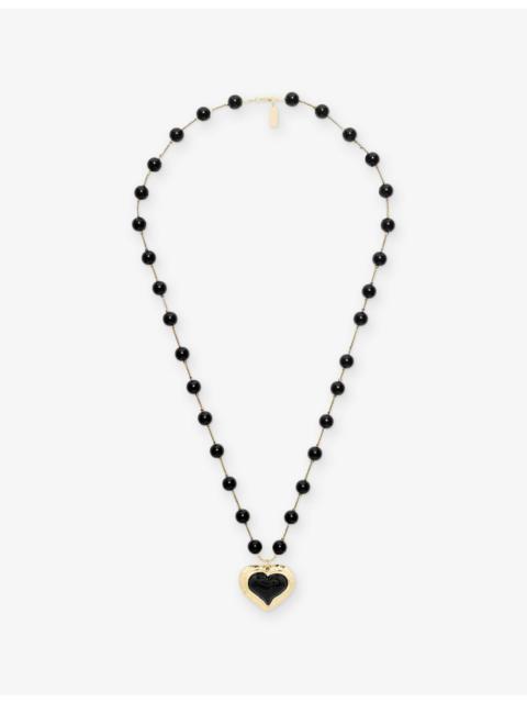 The Kooples Heart-Shaped Brass Pendant Necklace
