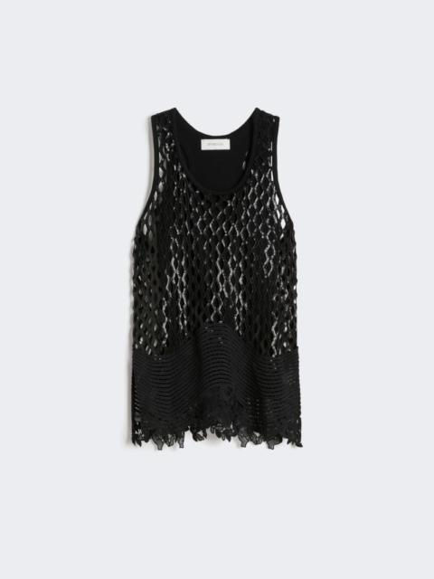 Sportmax Sequinned mesh top - black