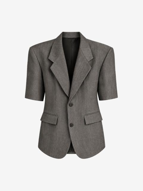 The Frankie Shop Ivora Short Sleeve Blazer - Dark Grey
