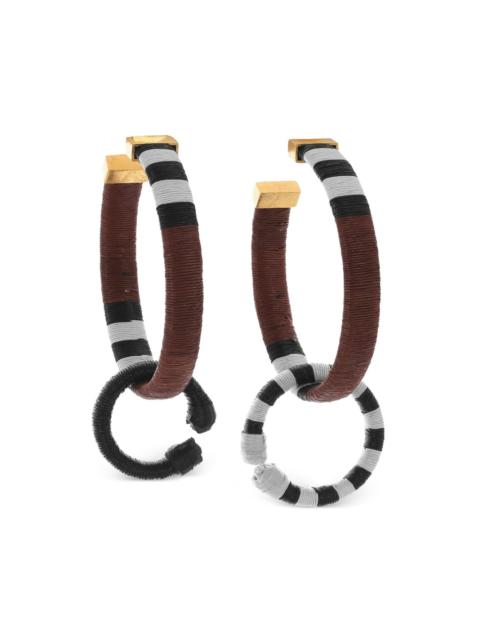 Johanna Ortiz Color Parallelism striped hoop earrings