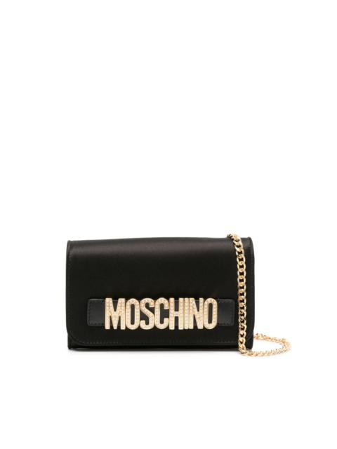 Moschino rhinestone-embellishment logo-lettering bag