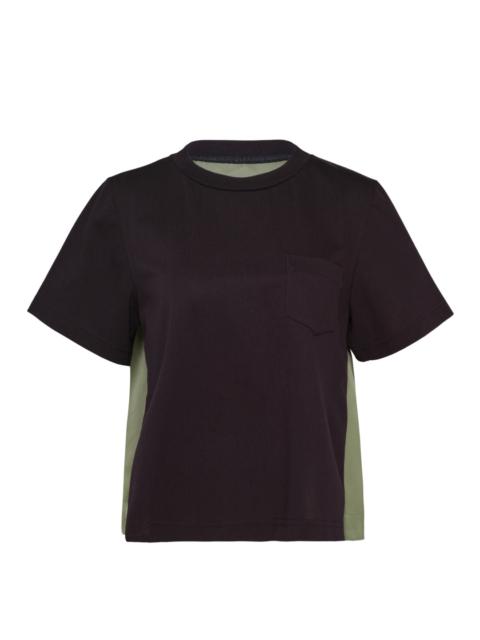 sacai Nylon Twill Cotton Jersey T-Shirt