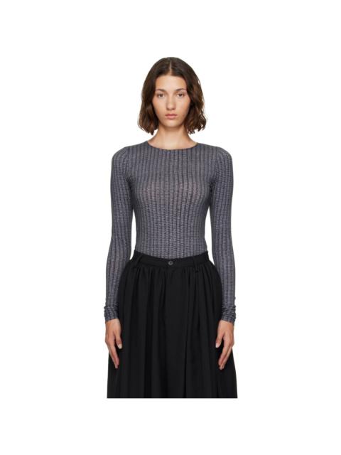 MM6 Maison Margiela Gray 'Trompe L'oeil' Long-Sleeved T-Shirt