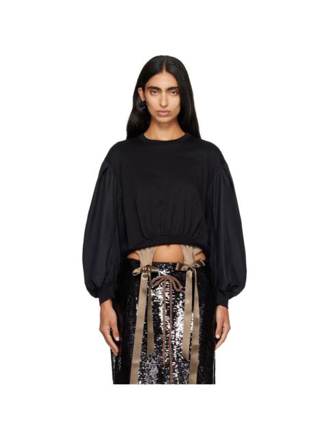 Simone Rocha Black Puff Sleeve Balloon Long Sleeve T-shirt