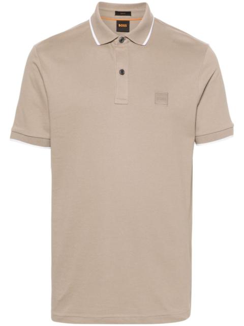 BOSS logo-patch piqué polo shirt
