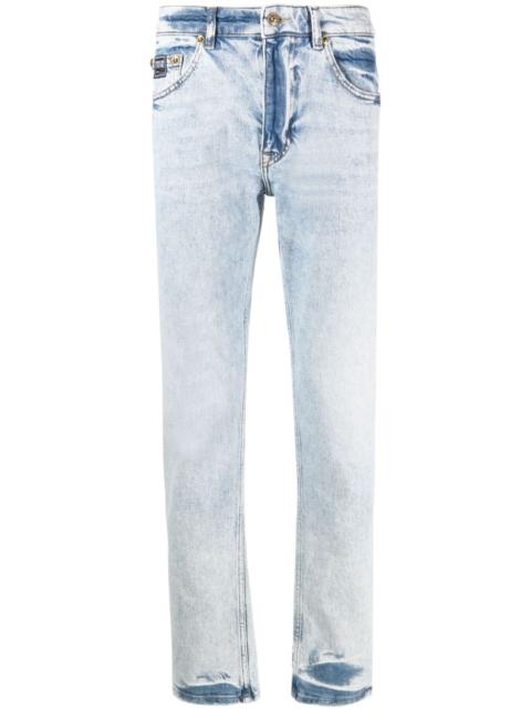 mid-rise straight-leg jeans