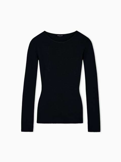 GIORGIO ARMANI Links-stitch viscose long-sleeved jumper