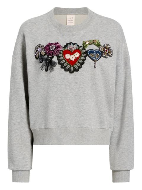 Cinq à Sept heritage rose embellished sweatshirt