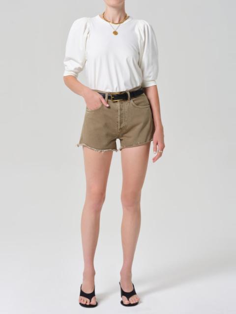 Citizens of Humanity Pia Pleated Sleeve Tee In Pashmina