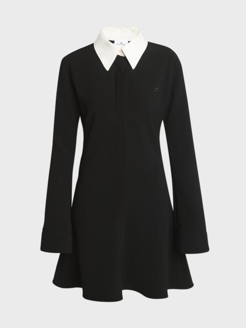 Long-Sleeve Mini Polo Dress