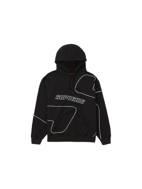 Supreme Supreme Curve Piping Hooded Sweatshirt Black | REVERSIBLE