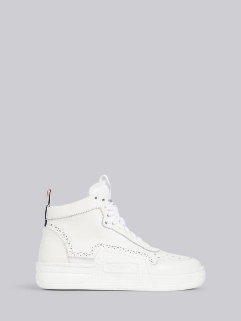 Thom Browne White Pebbled Calfskin Basketball High-top Trainer