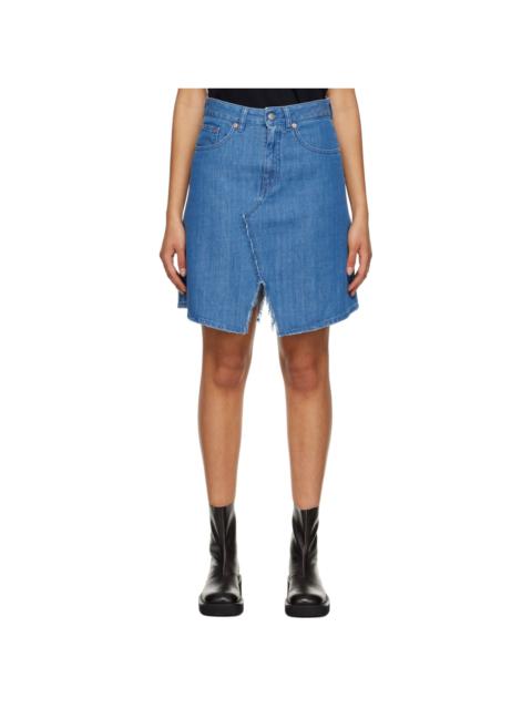 Blue Distressed Miniskirt