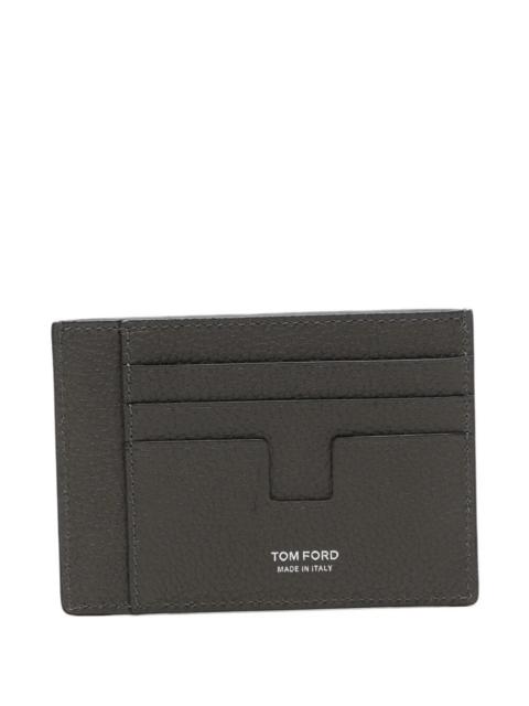 TOM FORD Portafoglio In Pelle Soft Grain "T Line Oversize Card Holder"