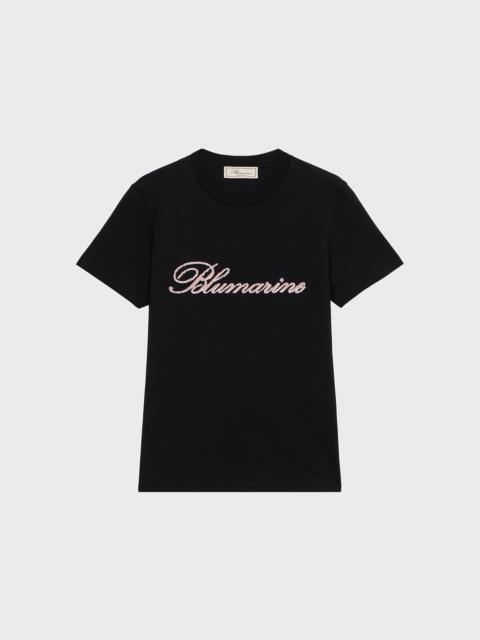 Blumarine T-SHIRT WITH MICRO-SEQUIN LOGO