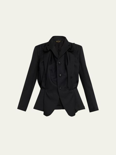 Comme Des Garçons Draped Single-Breasted Blazer