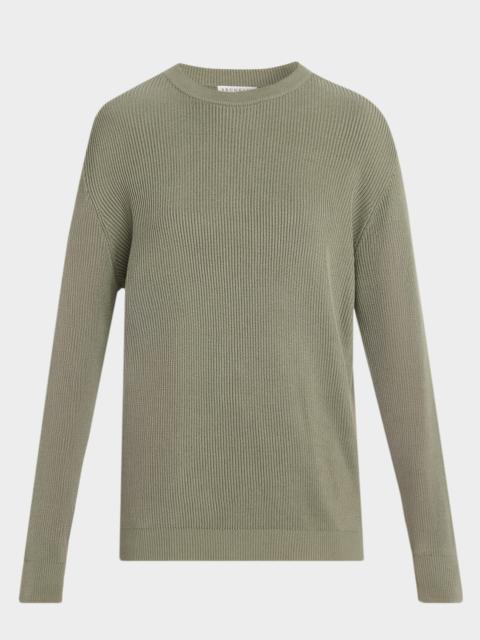 Brunello Cucinelli Cotton English Rib Crewneck Sweater