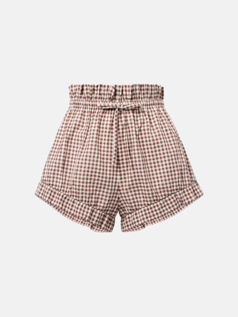 POSSE Callie gingham cotton shorts