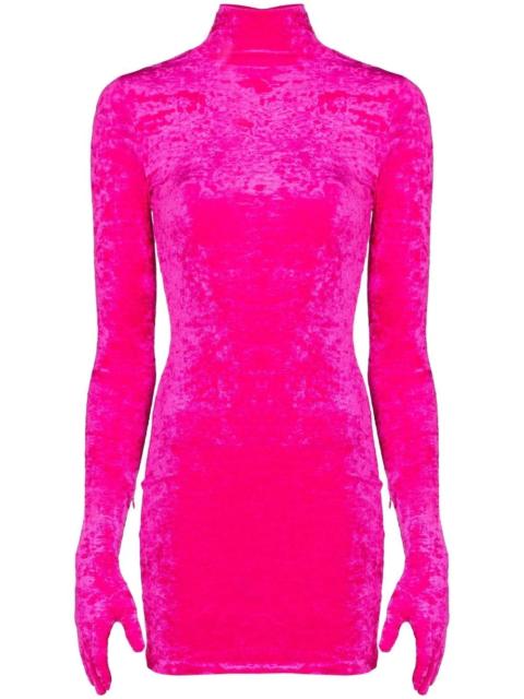 VETEMENTS gloved velvet minidress