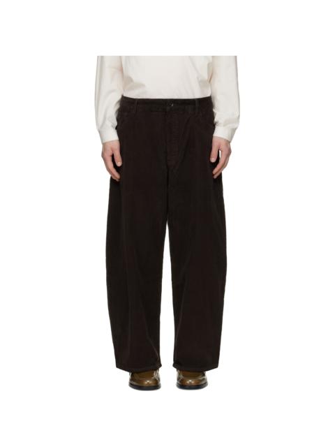Studio Nicholson Brown Corduroy Wide Leg Trousers