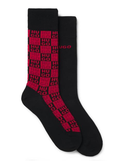 HUGO TWO-PACK OF LOGO SOCKS IN A REGULAR LENGTH