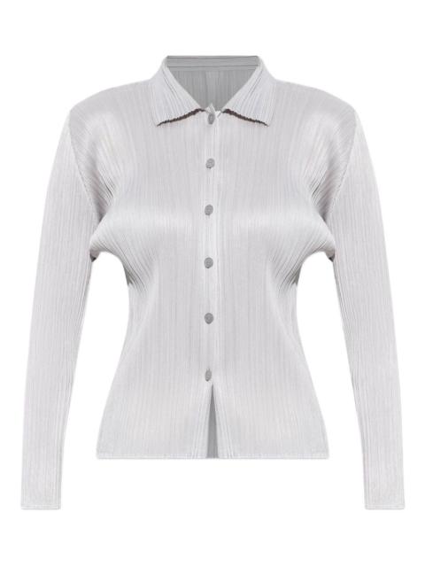 Pleats Please Issey Miyake buttoned plissé shirt