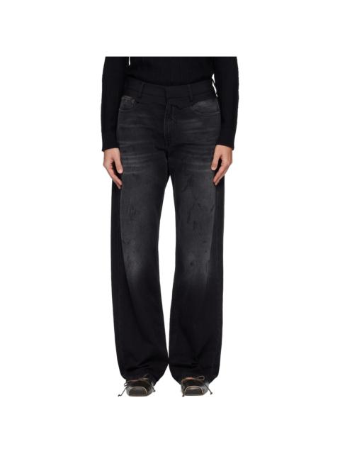 MM6 Maison Margiela Black Straight-Leg Jeans
