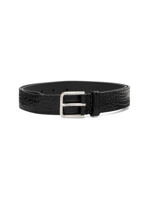 The Frankie Shop Black Toni Croc Patent Leather Belt