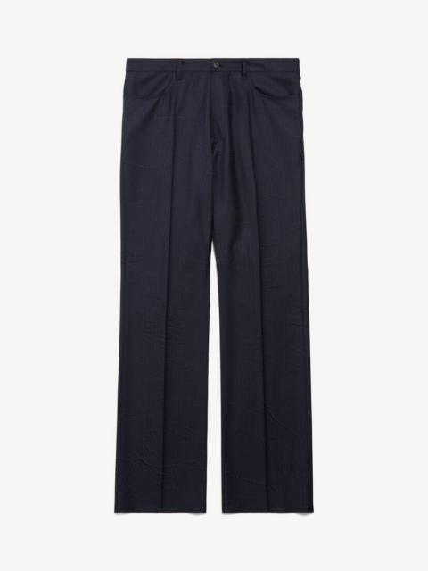 BALENCIAGA Men's Straight Tailored Pants in Dark Navy