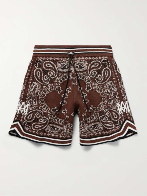 AMIRI Bandana-Jacquard Cotton and Cashmere-Blend Drawstring Shorts