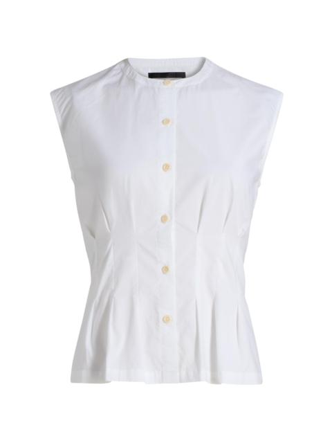 Jenni Kayne Women's Lara Pleated Cotton Poplin Top - White