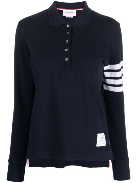Thom Browne 4-Bar long-sleeved polo shirt