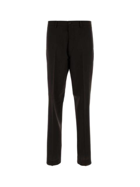 Prada Dark Brown Wool Pant Ebano Pantaloni