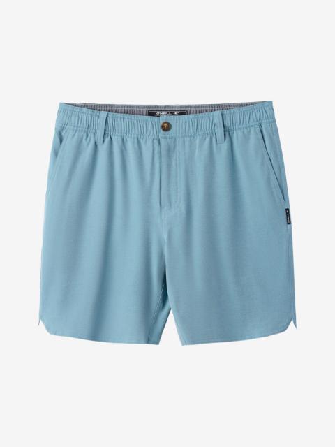 O'Neill Reserve Light Check Scallop Elastic Waist 18" Hybrid Shorts