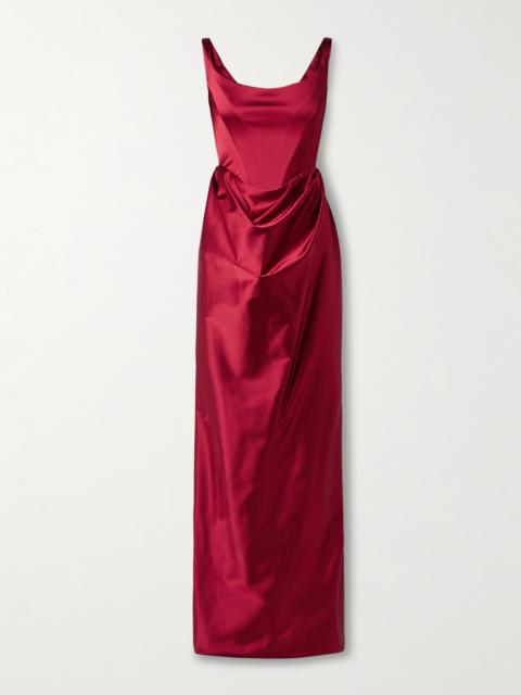 Vivienne Westwood Nova Camille Off-the-shoulder Draped Satin Gown