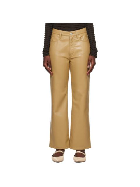 FRAME Tan 'Le Jane' Leather Pants