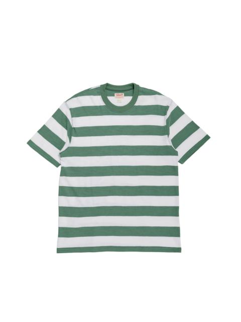 The Real McCoys BC24002 Buco Stripe Tee S/S White/Green