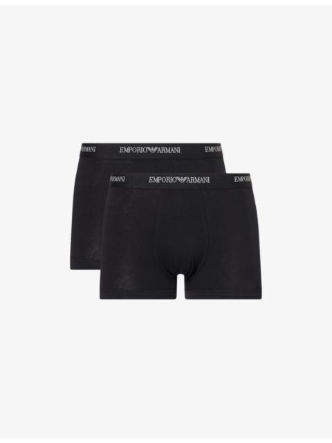 EMPORIO ARMANI Branded-Waistband Pack Of Three Cotton-Jersey Boxer Briefs
