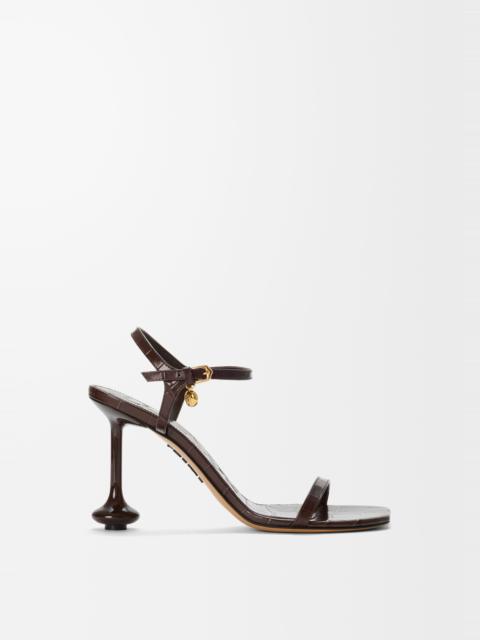 Loewe Toy sandal in croc-embossed calfskin