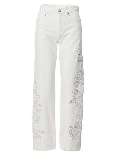 rag & bone Women's Shea Full High-Rise Straight-Leg Jeans - White Floral